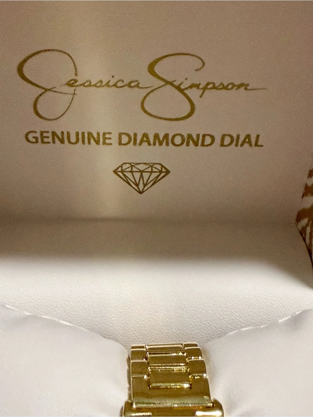 Jessica Simpson Gold Tone Watch with Black Square Dial, NIB